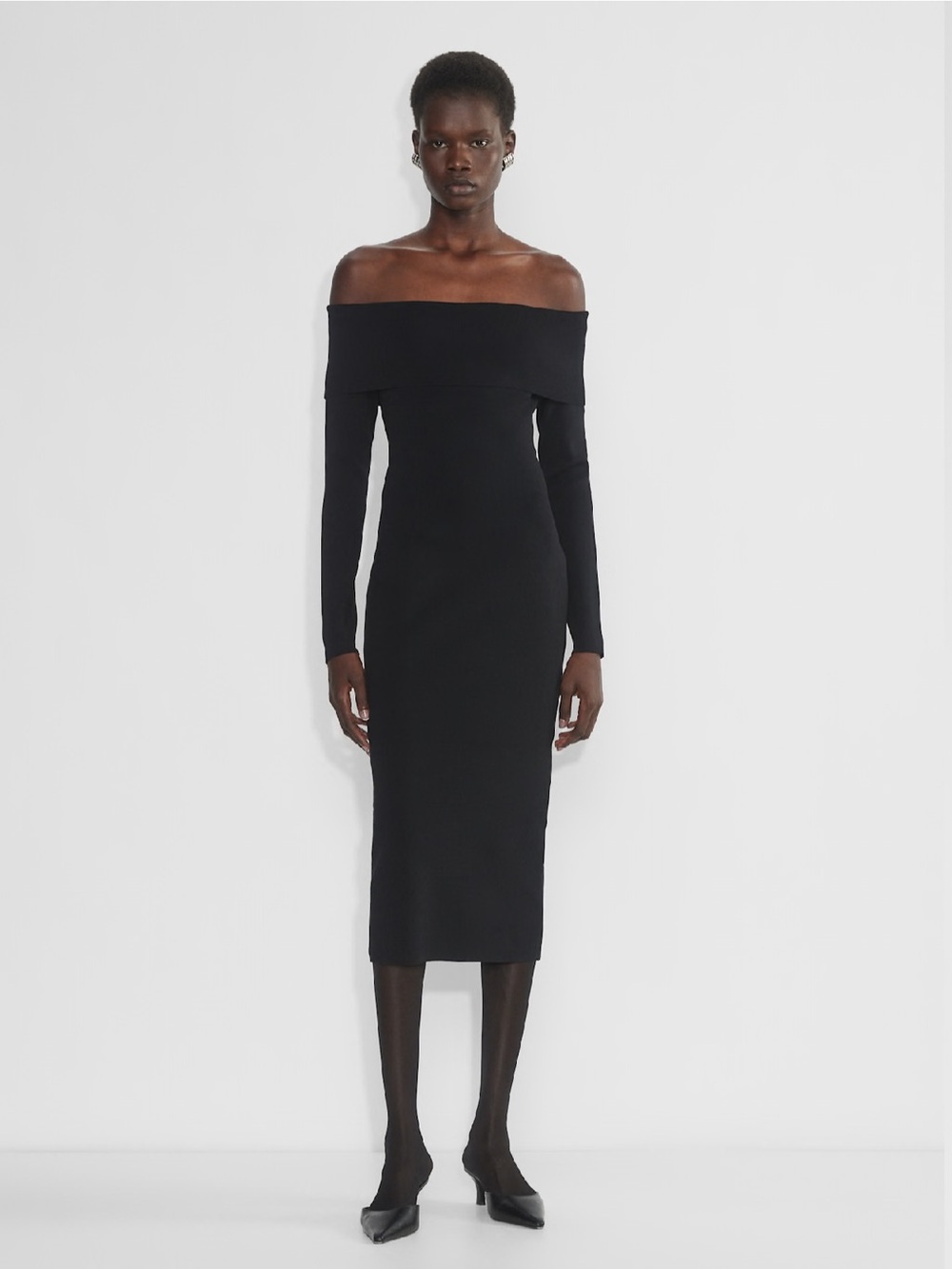 Babaton Aritzia Sculpt Knit Section Dress Long Sleeve Midi XS